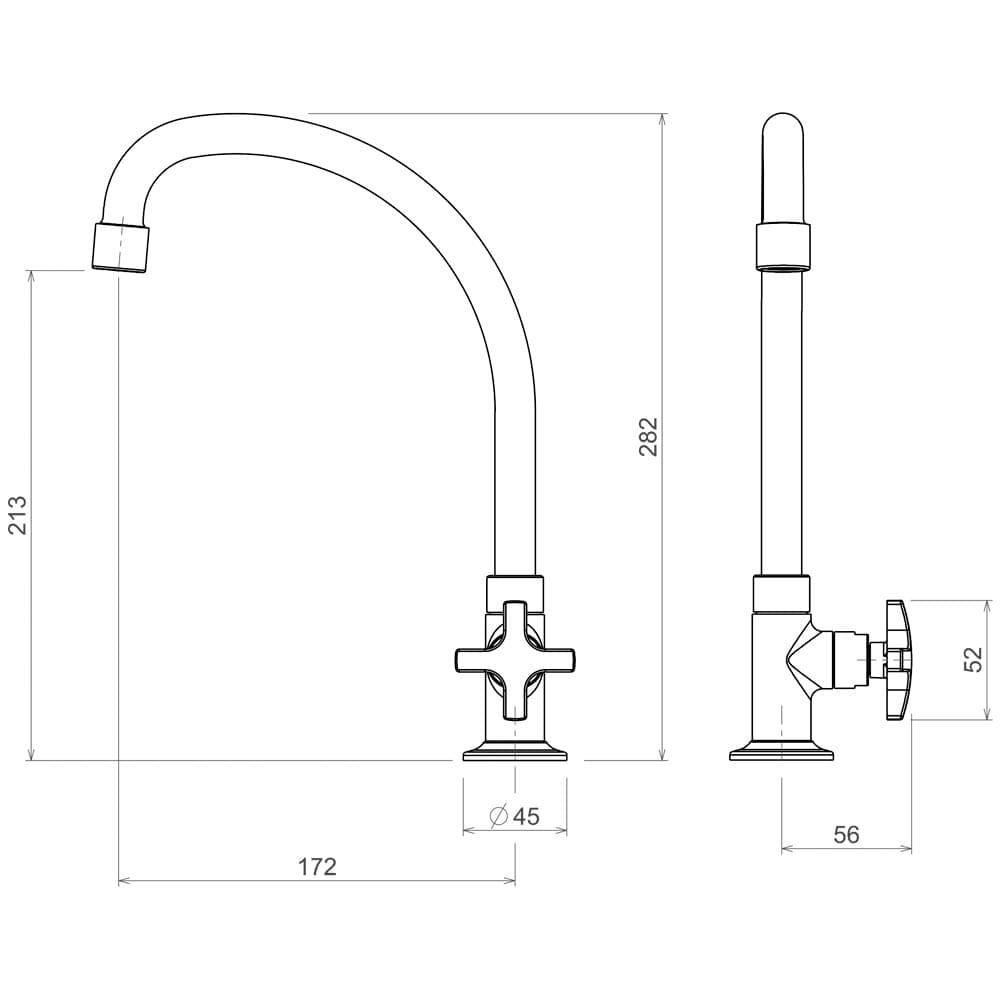 Torneira Para Cozinha De Mesa Cromada Linha Max Deca - 1167C34
