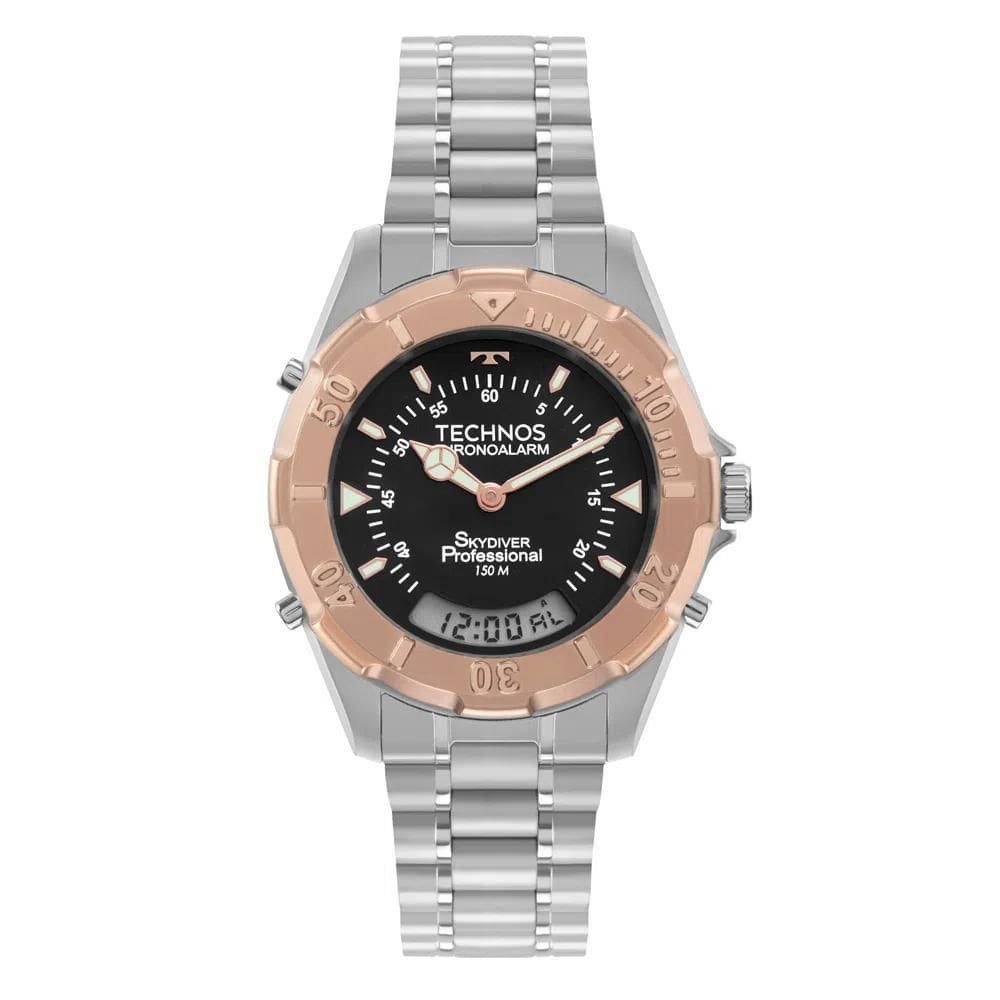 Relógio technos masculino skydiver bicolor t20557s/4p