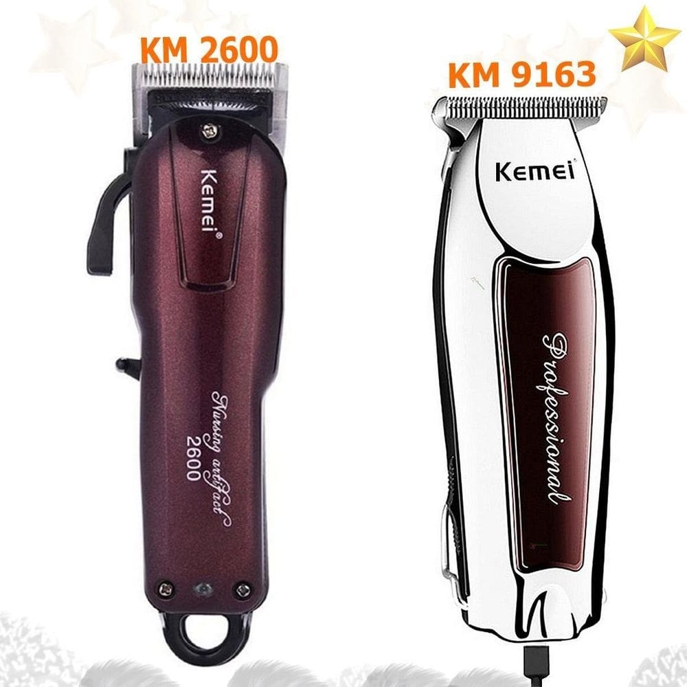 Combo maquina corte profissional kemei 2600 +acabamento 9163