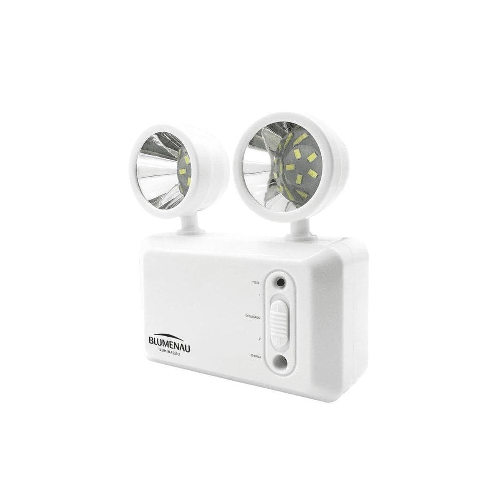 Luminaria de emergencia led com 2 farois 3w bi-volt 600lm