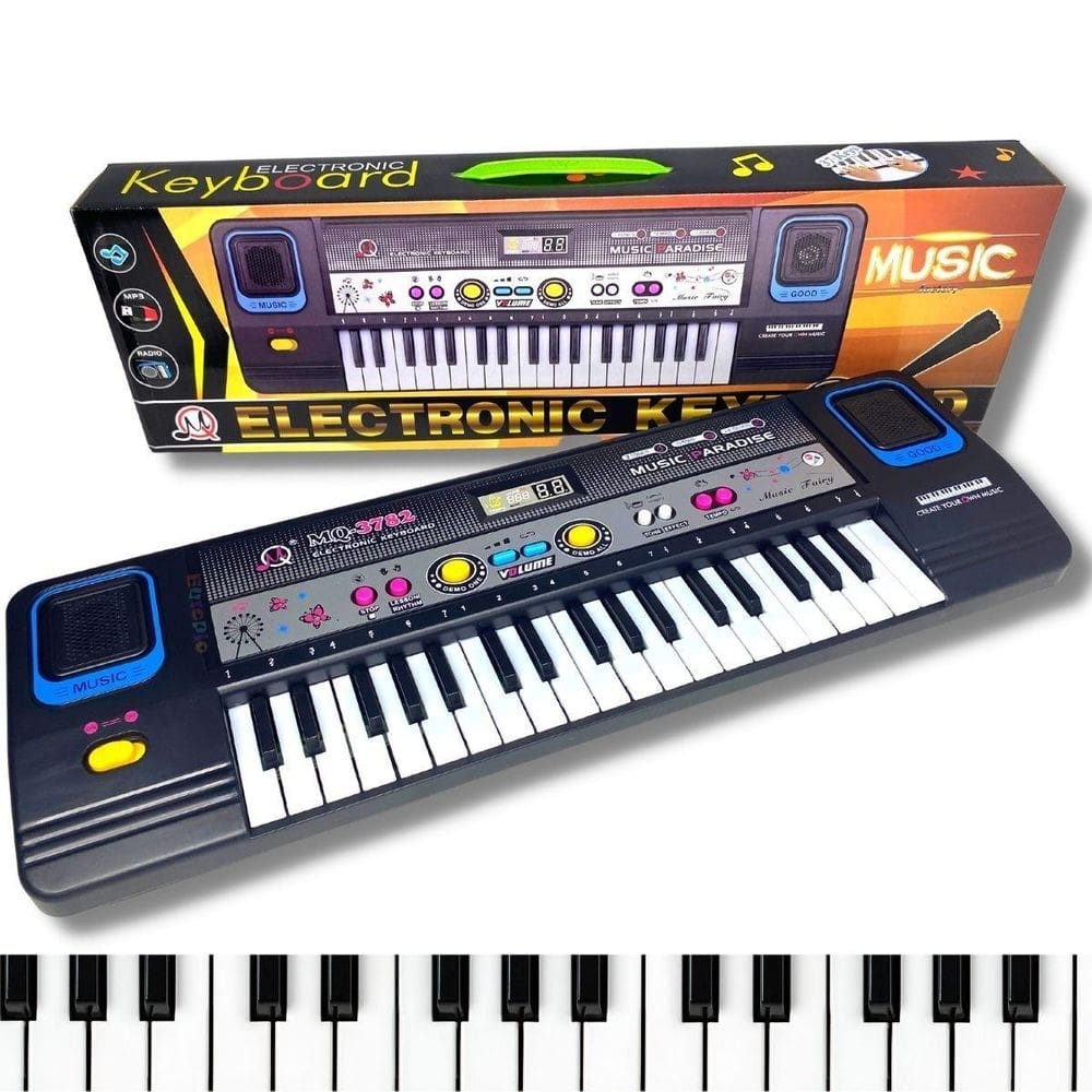 Brinquedo musical teclado infantil piano 37 teclas microfone