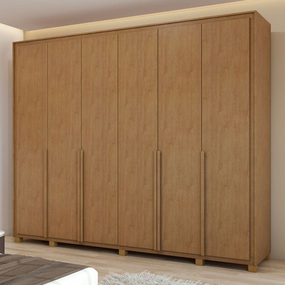 Guarda-Roupa Casal Imperatore 6 Portas 6 Gavetas 100% Mdf 81668.284 Amêndoa Clean - Móveis Lopas