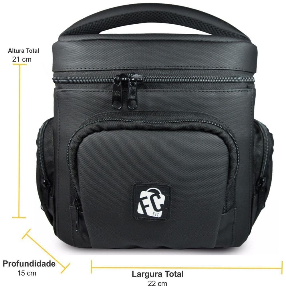 Bolsa térmica fitness master marmita preto preto lancheira