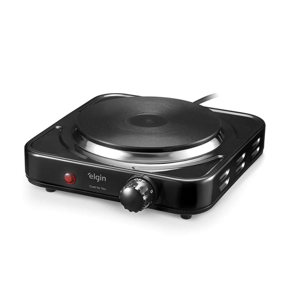 Fogão elétrico elgin portátil 1 boca 1000w preto 110v