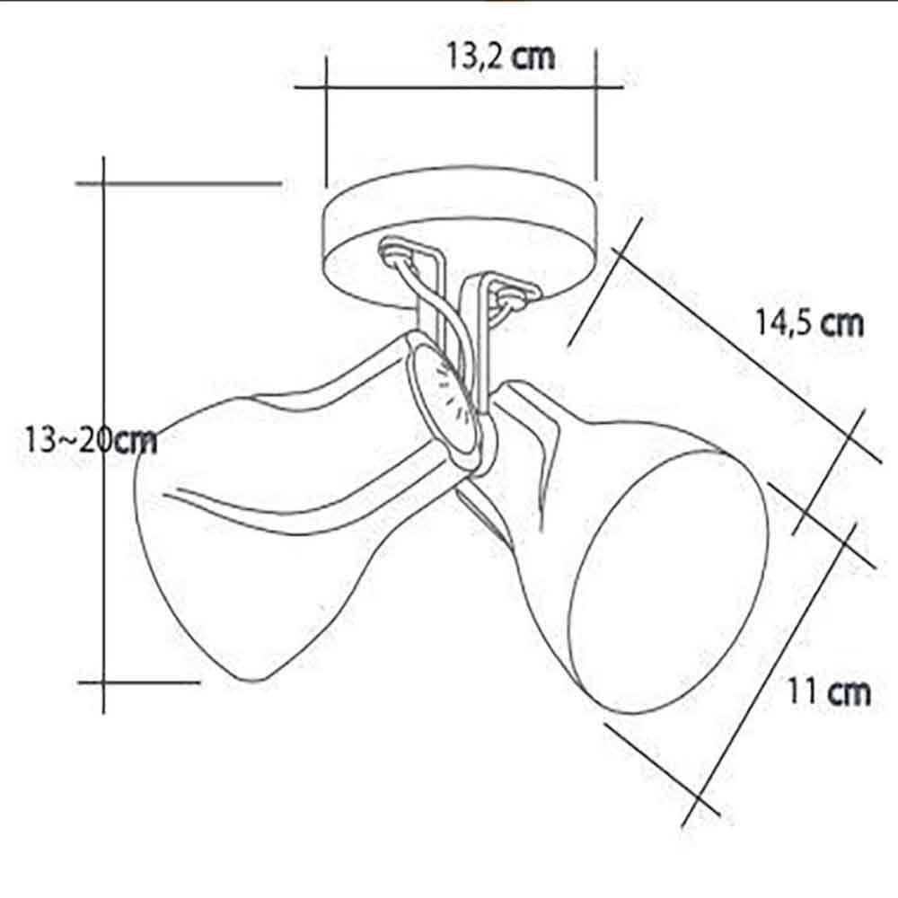Spot sobrepor duplo direcionável octa plus cobre 02 lâmpadas