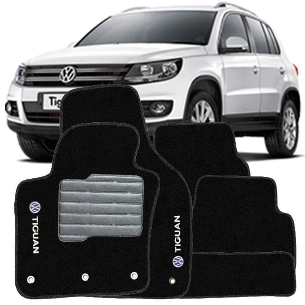 Tapete carpete vw tiguan com a base pinada em pvc