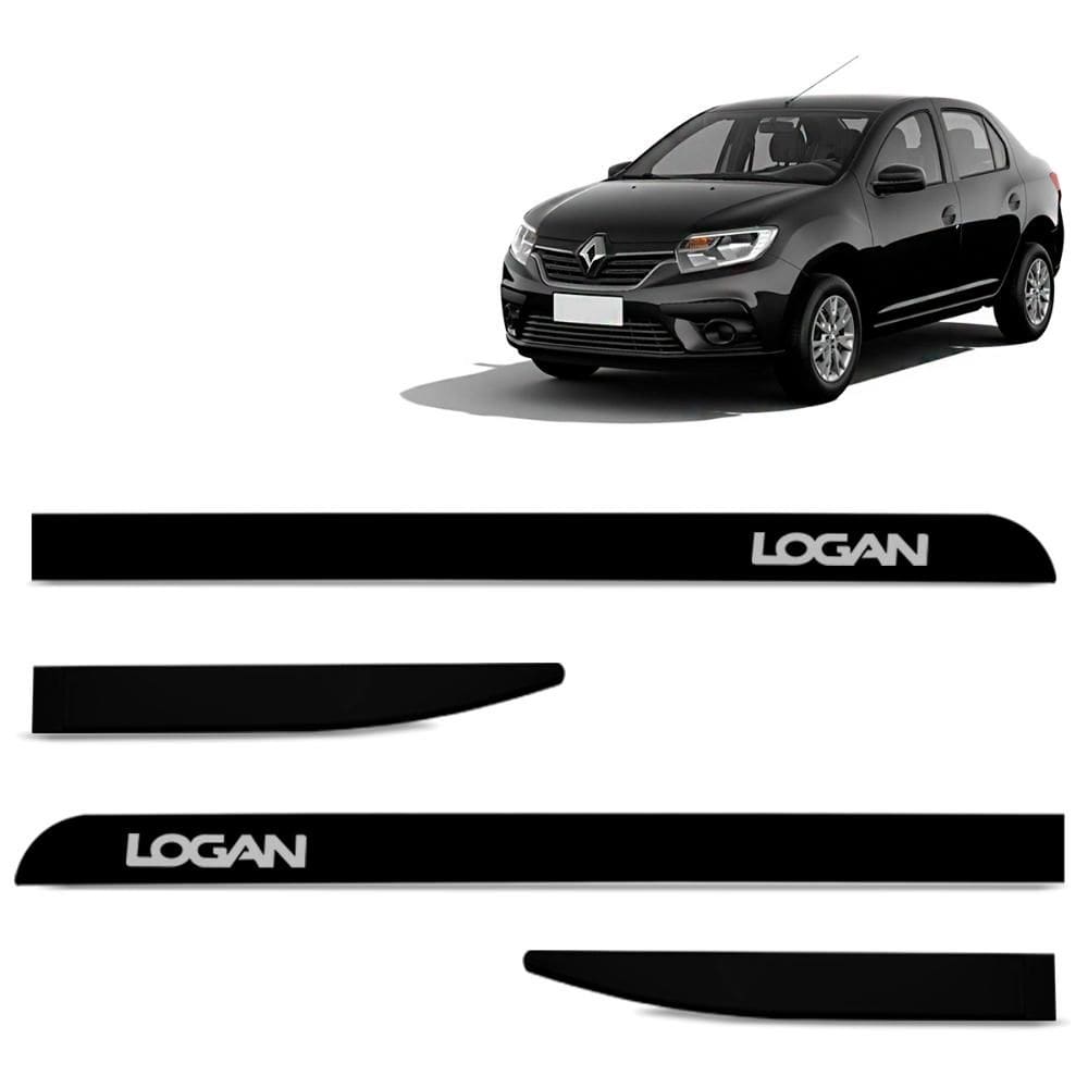 Jogo Friso Lateral Logan 2017 a 2023 Preto Nacre