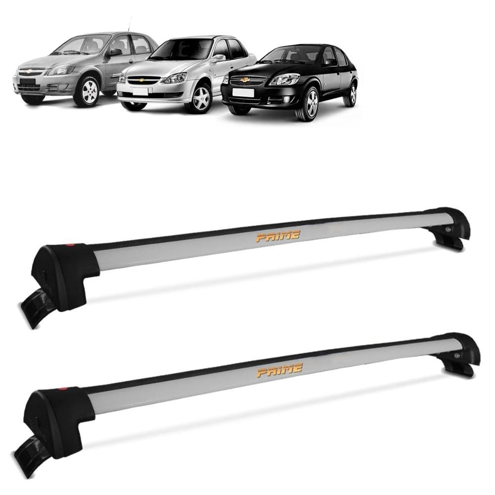 Rack De Teto travessa Corsa Classic Celta Prisma 2000 a 2019 Alumínio Prata