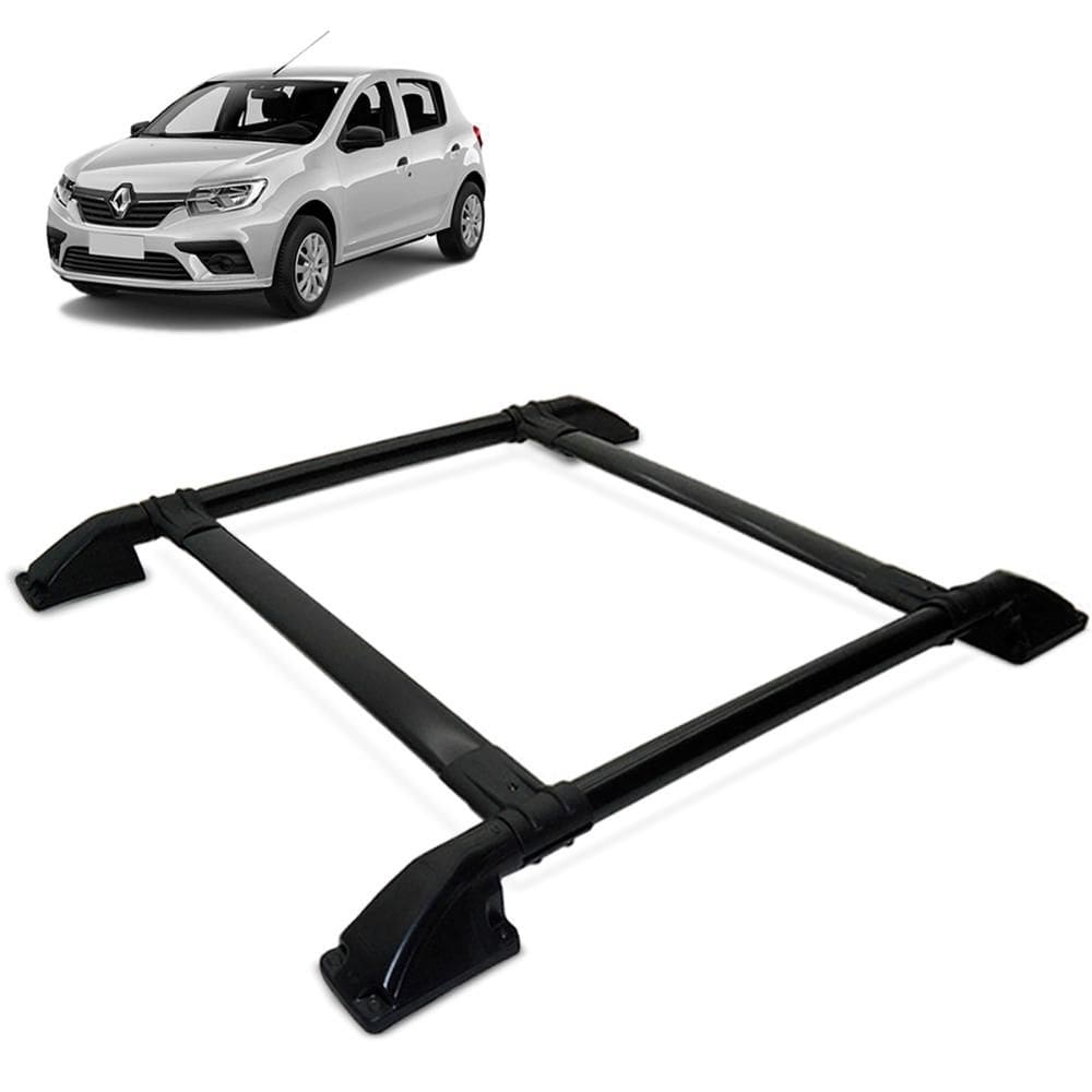 Rack De Teto Bagageiro Sandero 2015 a 2023 Tubolar Preto