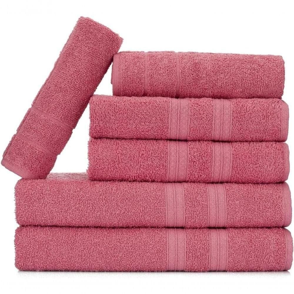 Jogo De Toalhas Gigante Itália Soft 2 Banhão + 2 Rosto + 2 Tapete Luxo 100% Algodão Rosê