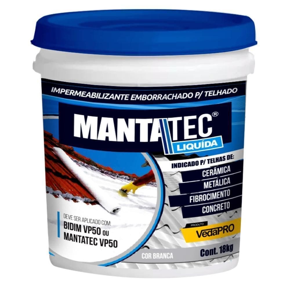 Manta liquida 4kg impermeabilizante para telha cor branca