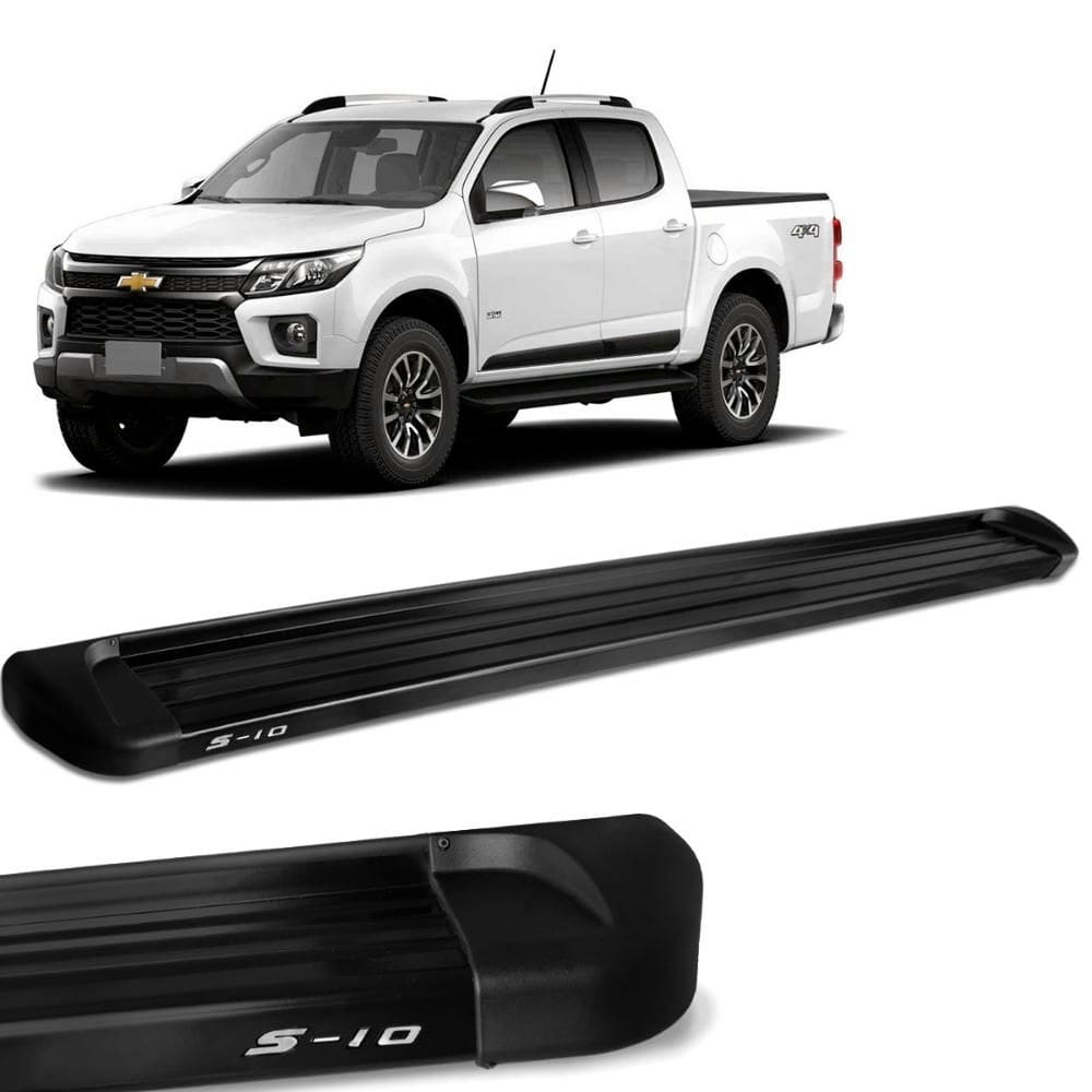 Estribo Lateral S10 2012 a 2023 Alumínio Preto Track
