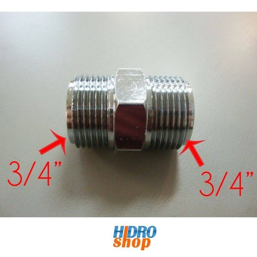 Niple 3/4" MxM Latão Cromado - 0200551