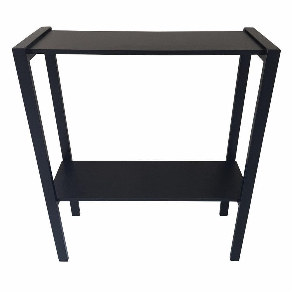 Aparador prateleira dupla industrial mônaco mdf preto 80cm