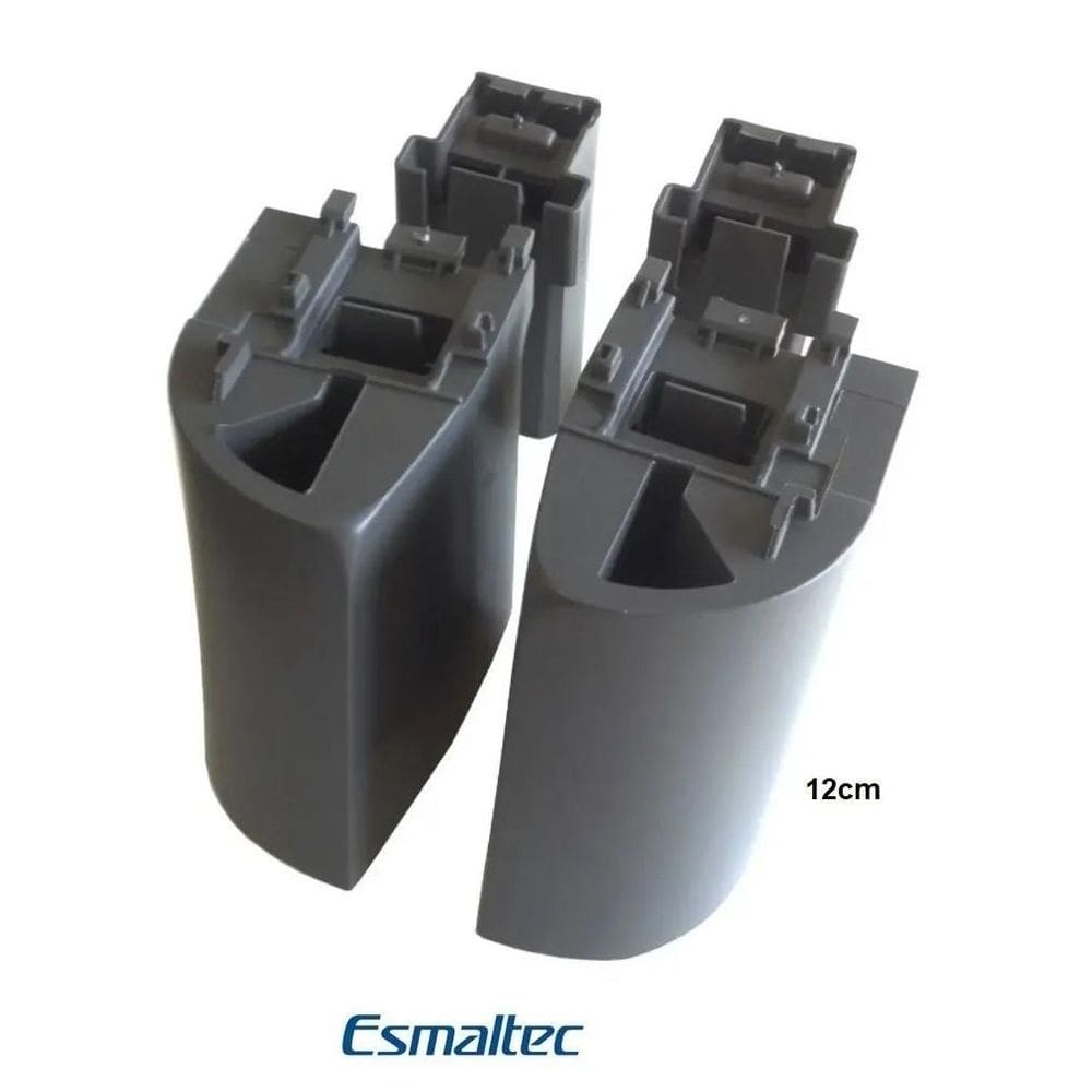 Kit pés completo cinza 12cm para fogão esmaltec ágata glass