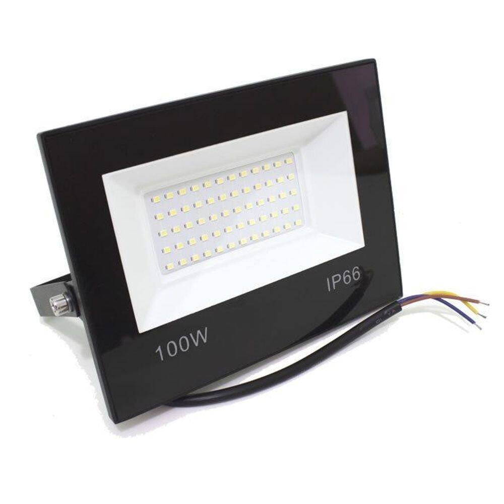 Refletor led holofote 100w a prova d`água branco frio 6500k