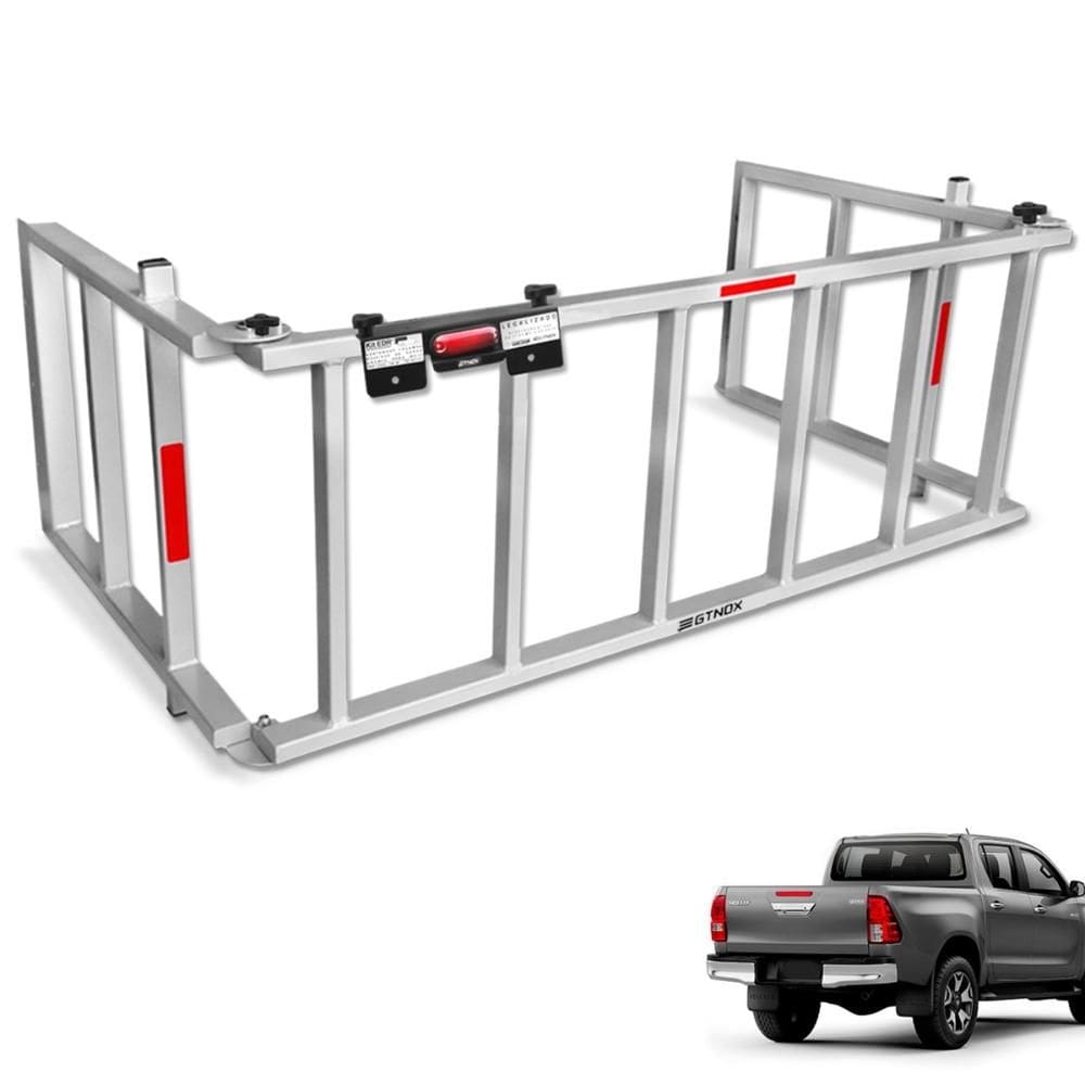 Extensor de Caçamba Hilux 2016 a 2024 Rampa Prata Gtnox