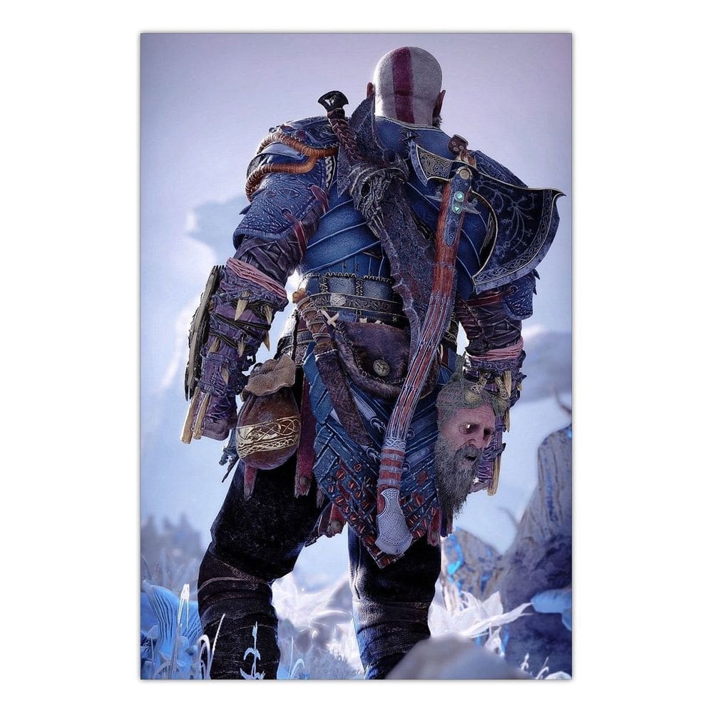 Quadro A4 em MDF God of War 4 - Kratos - Placa