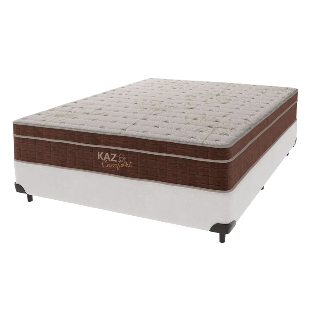 Cama + Box e Colchão Kaza Comfort de Molas Ensacadas 25x138