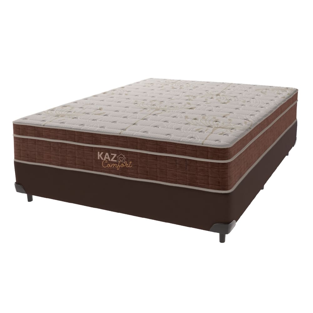 Cama + Box e Colchão Kaza Comfort de Molas Ensacadas 25x138