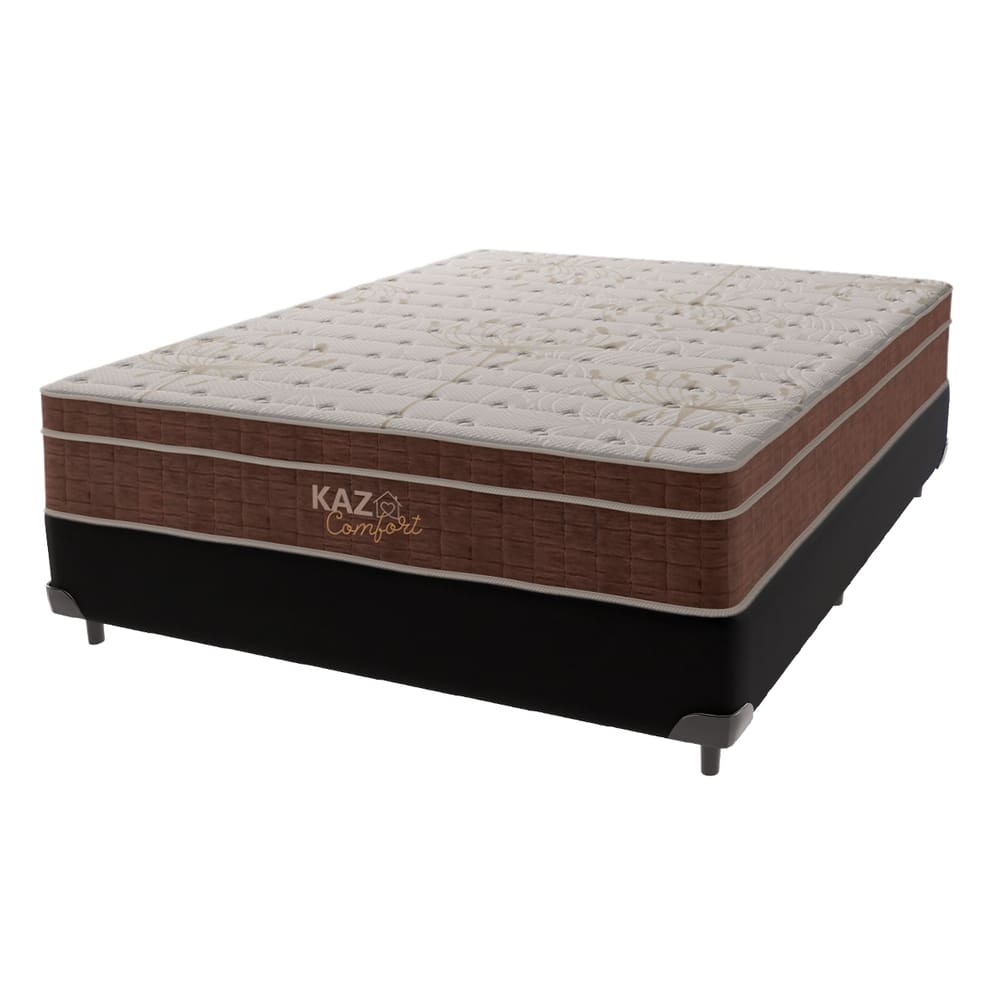 Cama + Box e Colchão Kaza Comfort de Molas Ensacadas 25x138