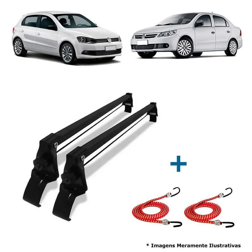 Rack teto gol e voyage g5 e g6 4 portas + 2 elástico carga