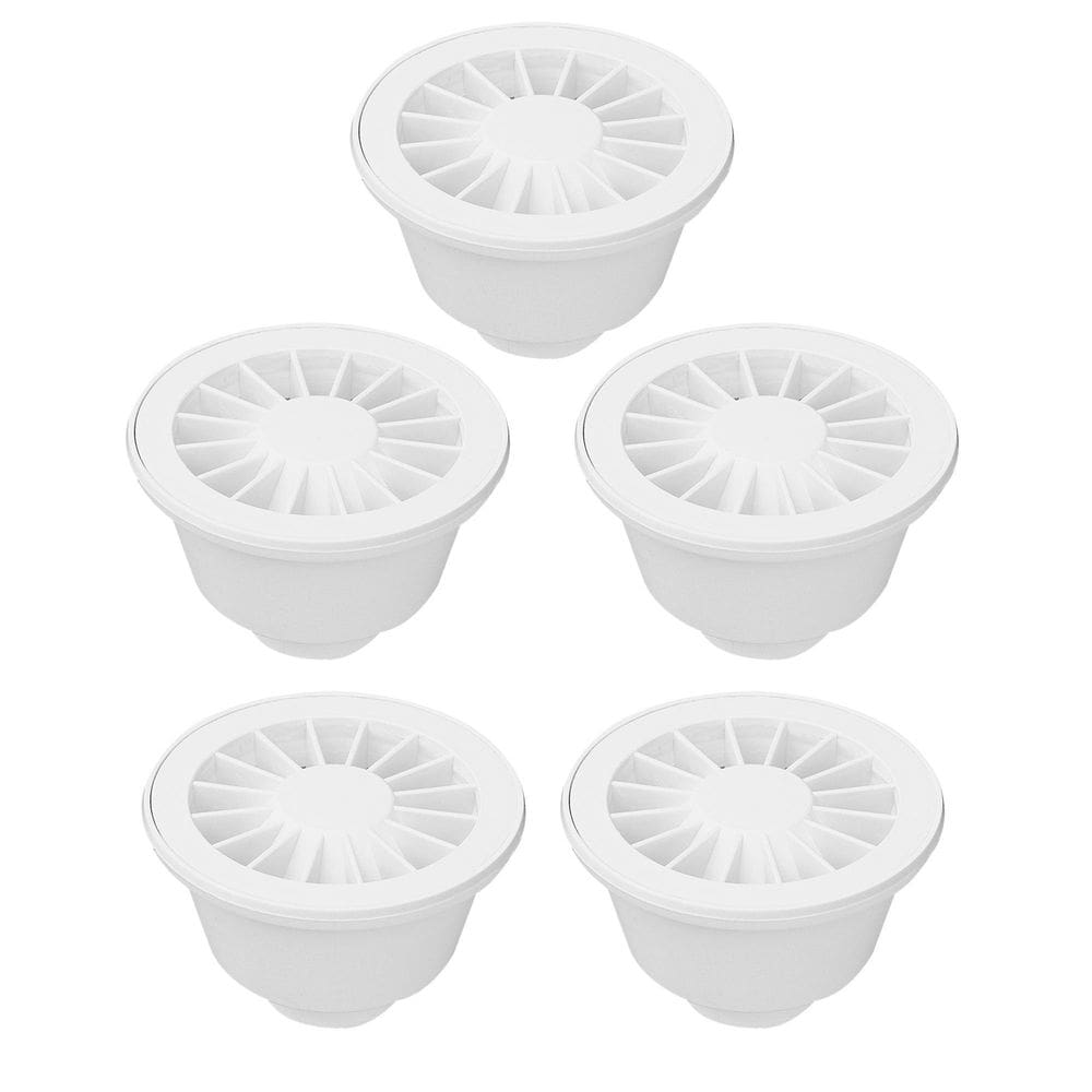 Kit Com 5 Ralo Sifonado Redondo Grelha Branca Saída Fundo