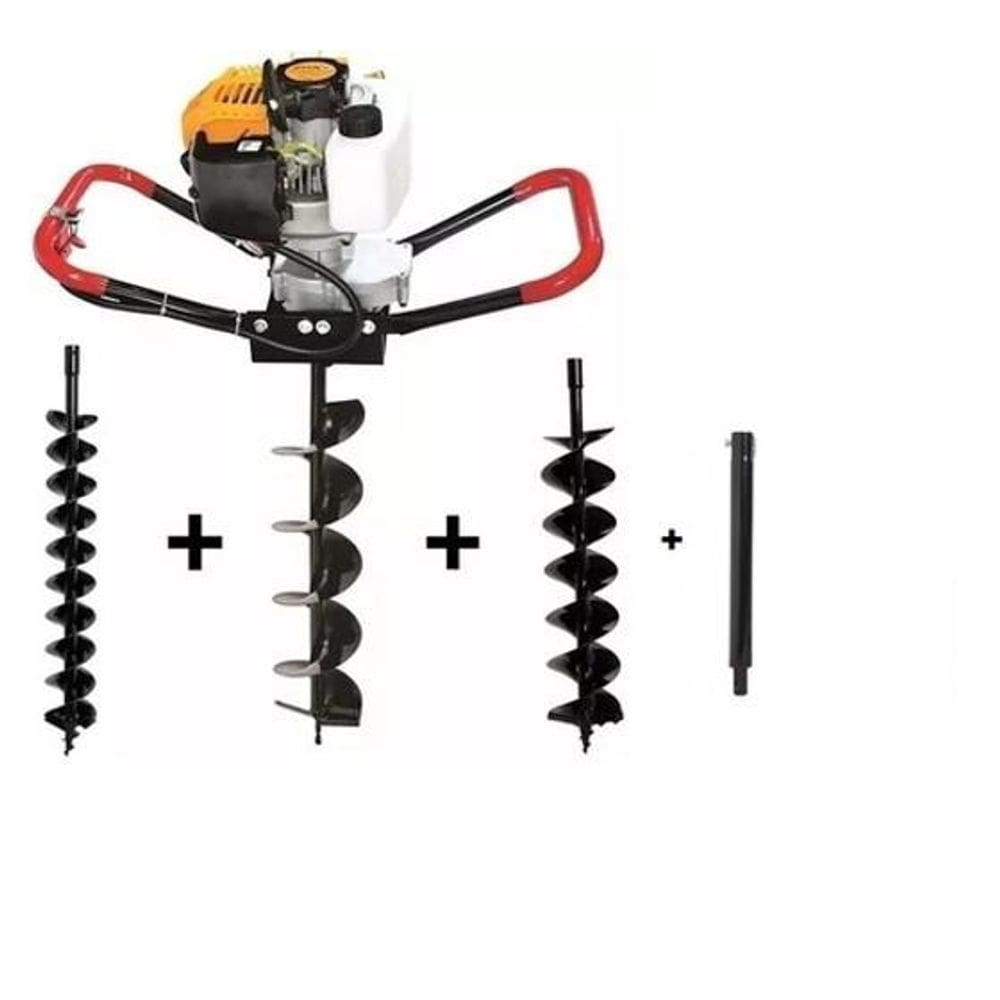 Perfurador de solo gasolina 52cc com 4x1 brocas profissional