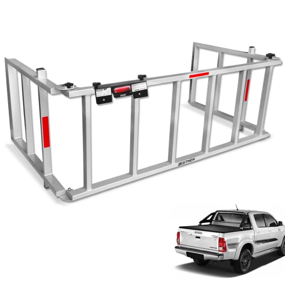 Extensor de Caçamba Hilux 2005 a 2015 Rampa Prata Gtnox