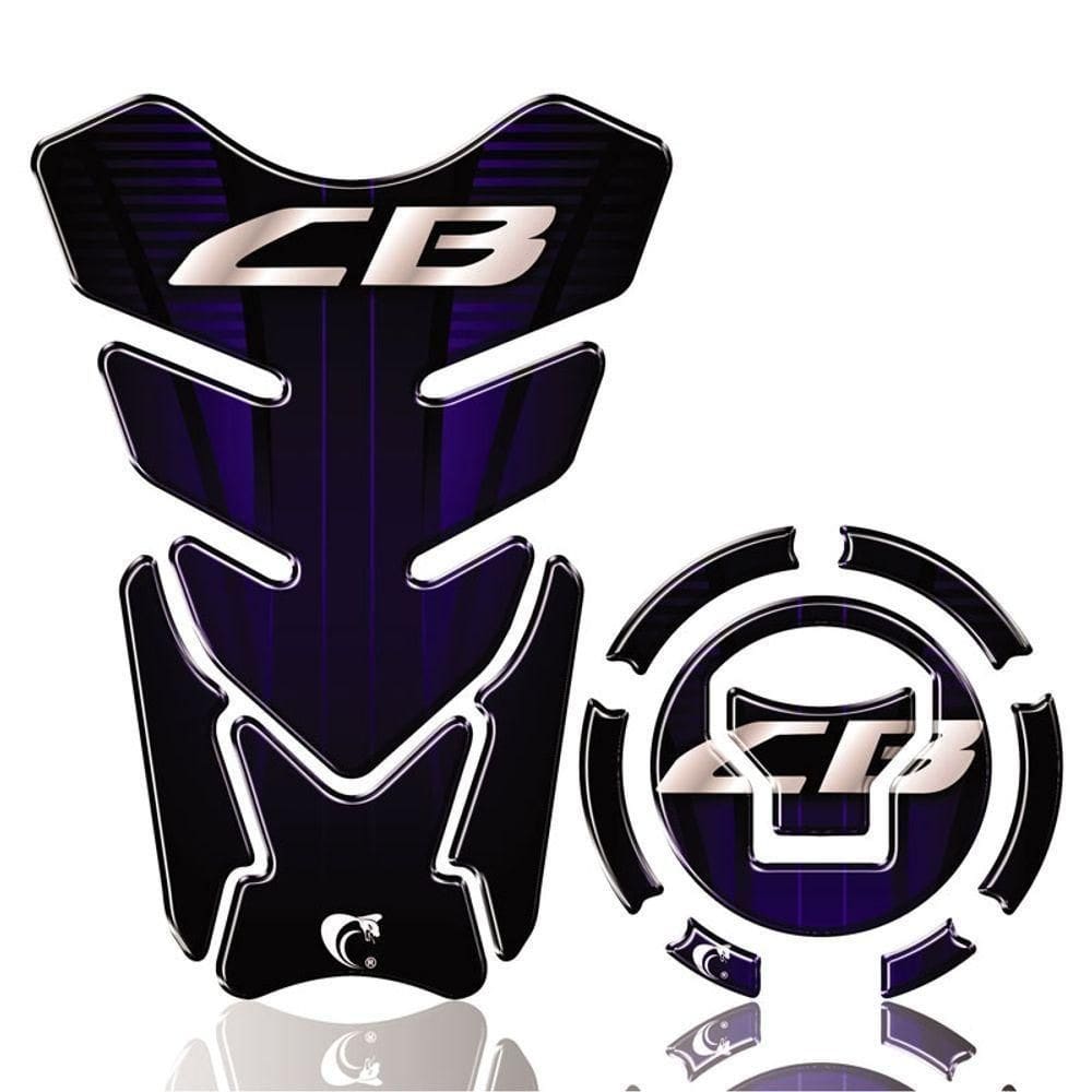Kit Protetor De Tanque E Bocal Adesivo Moto Honda Cb Laranja Cor Azul