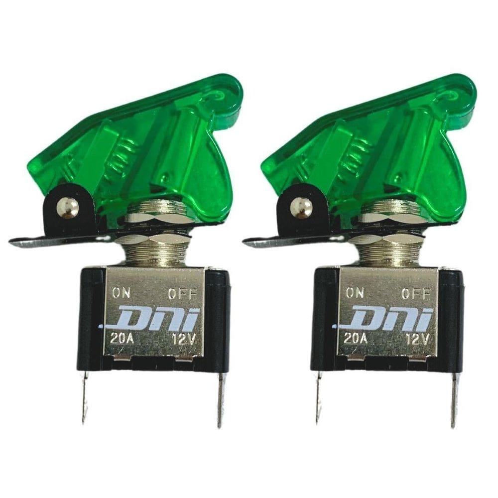Kit 2 Chave Botão Liga Desliga 2 Posições 12V Capa Verde Led