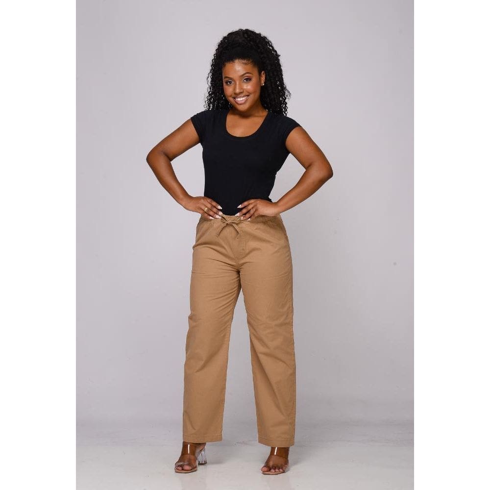 Calça Feminina Elástico 7928 Caki [F075]