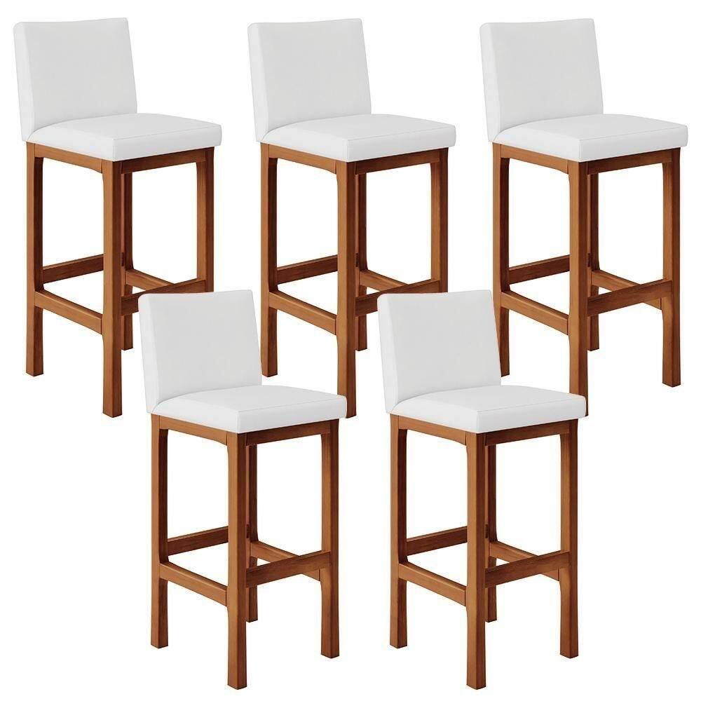 Kit 05 Banquetas Altas Alya Facto Branco
