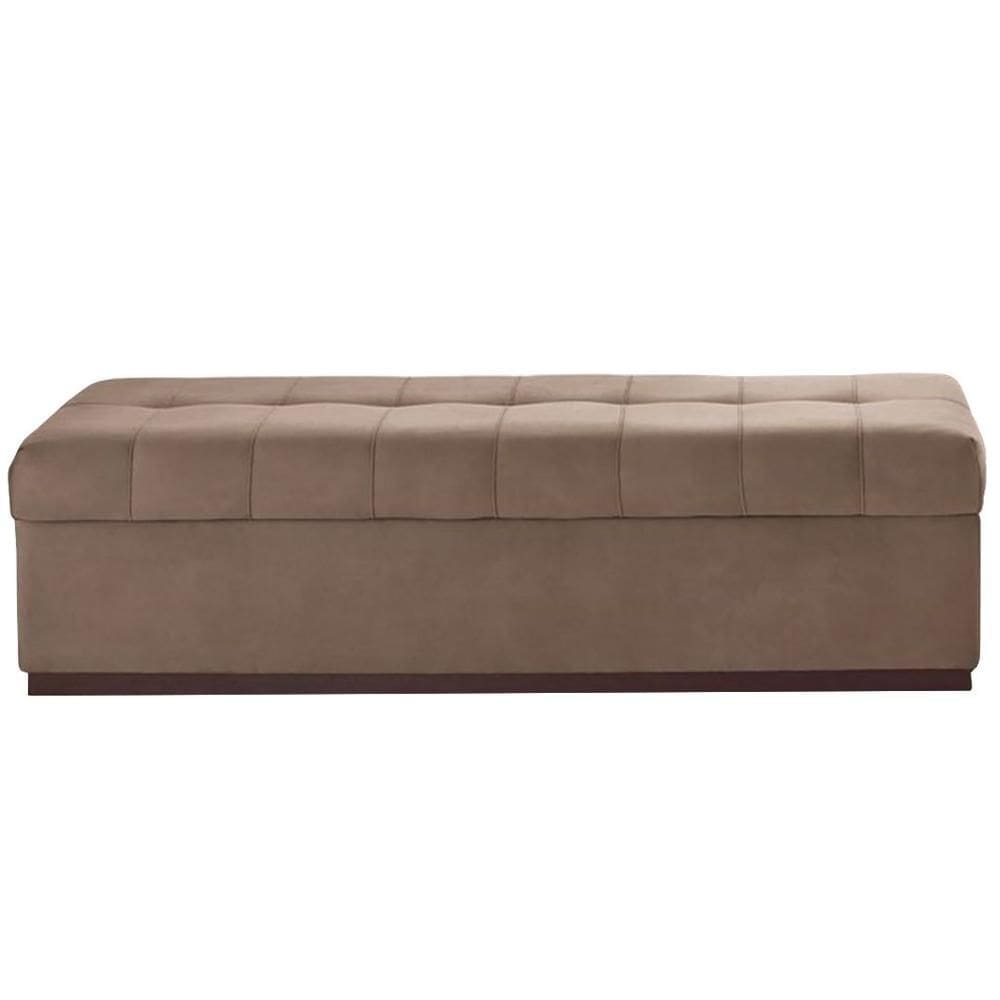 Baú Recamier Gomado Herval MH-3724 140 cm (largura) Madeira Eucalipto Estofado Marrom Base Imbuia