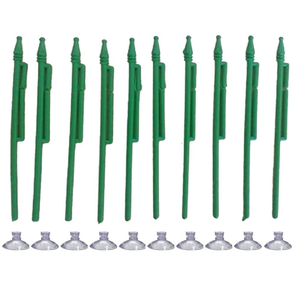 Kit 10 Mini Haste Suporte Verde Bandeira Brasil C/Ventosa