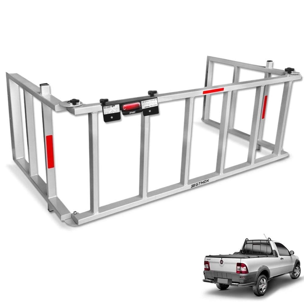Extensor de Caçamba Strada 1998 a 2013 Rampa Prata Reforçado 350kg Gtnox