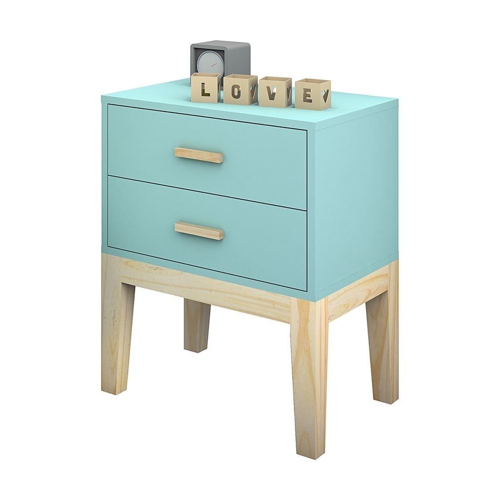 mesa cabeceira decoração quarto de bebe infantil - Cor Menta