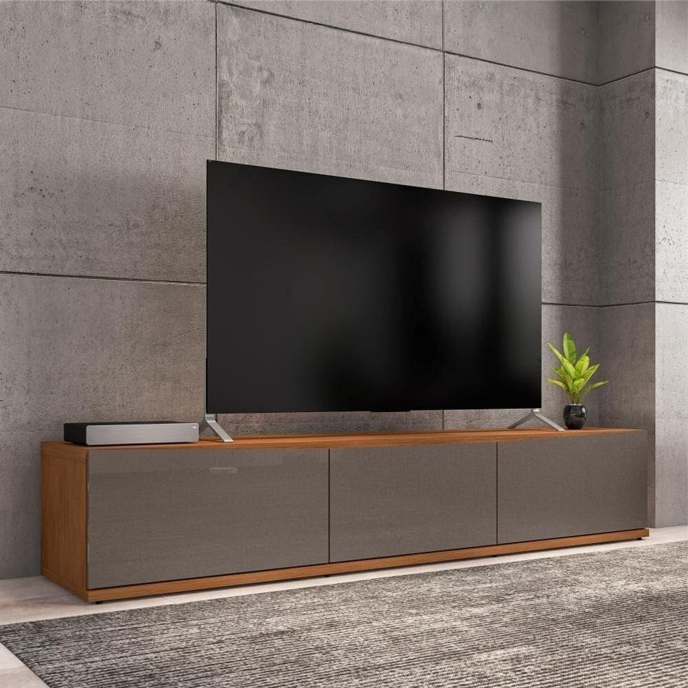Rack Para Tv Mônaco Com Gaveta Cinza Perola Noce