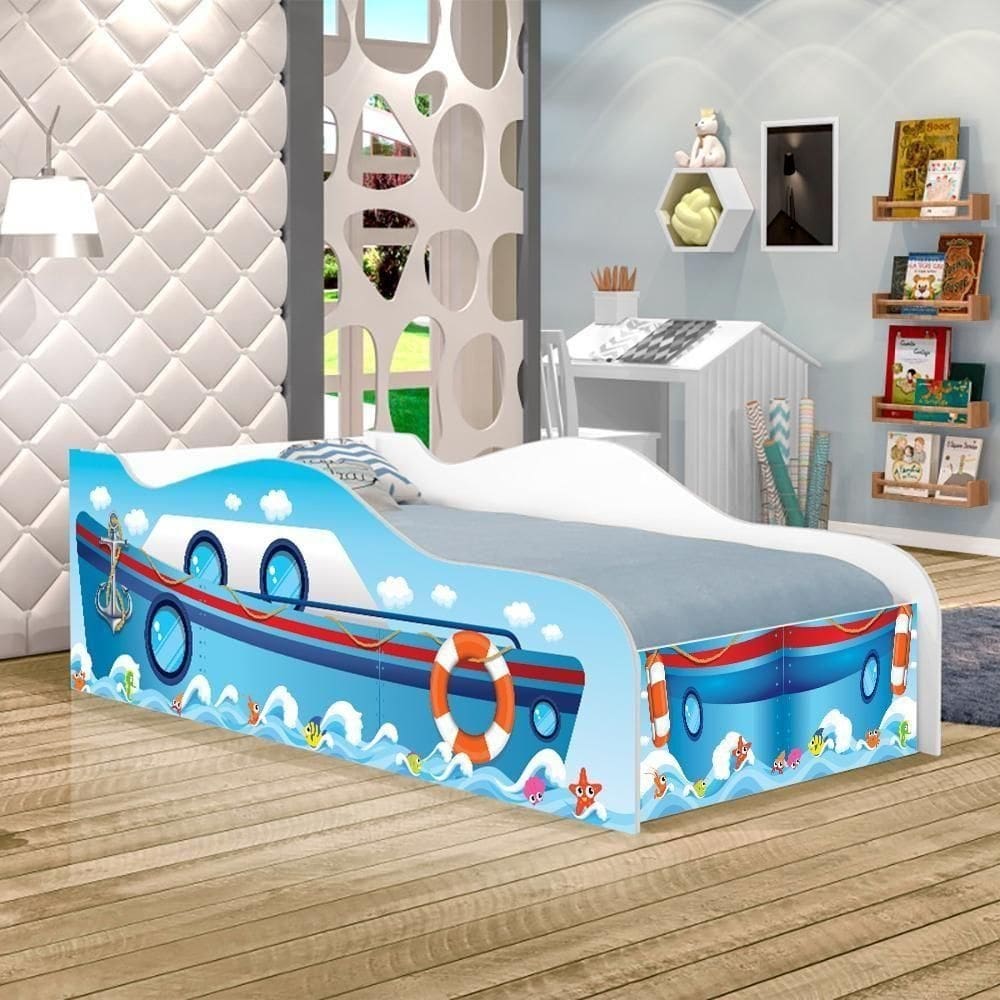 Cama Navio Kids Solteiro Com Colchão
