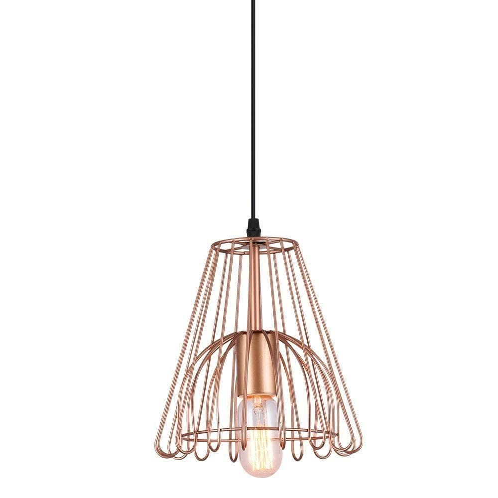 Lustre Pendente Taschibra Aramado Roma Cobre E27 Bivolt
