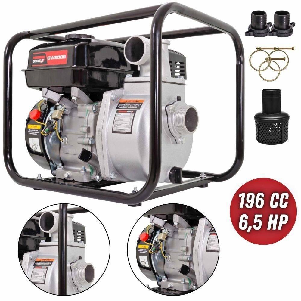 Motobomba à Gasolina 196cc 6,5hp 4t 25mca Com Saída De 2 Pol