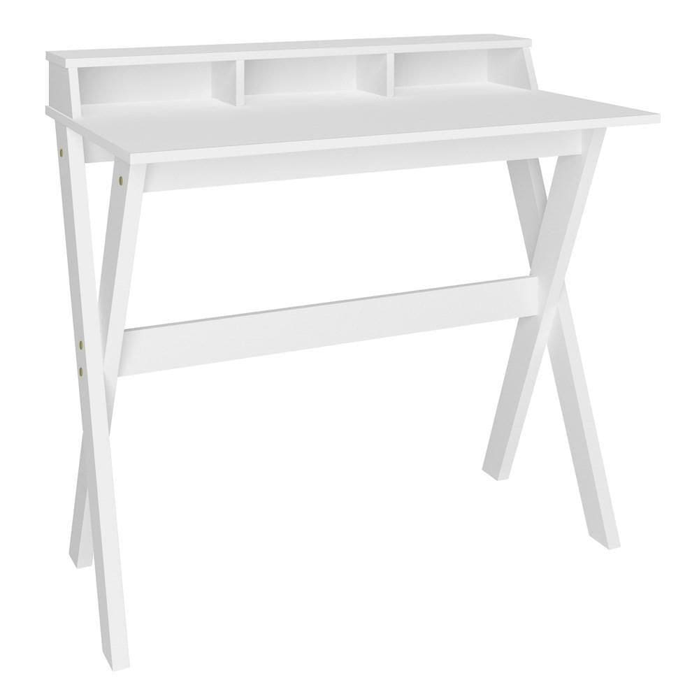 Escrivaninha Mesa Para Computador 3 Nichos Branco Artany