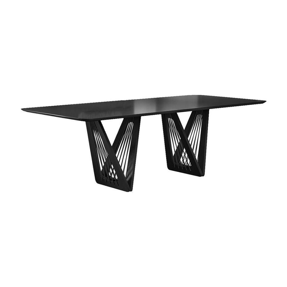 Mesa De Jantar Áustria C03 250X120cm Laca Preto/Ébano