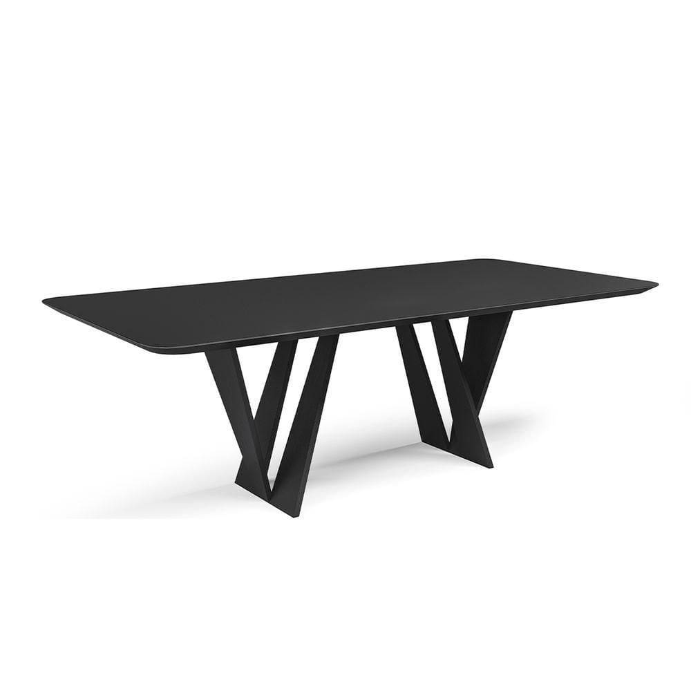 Mesa De Jantar Chile C03 180X90cm Laca Preto/Ébano