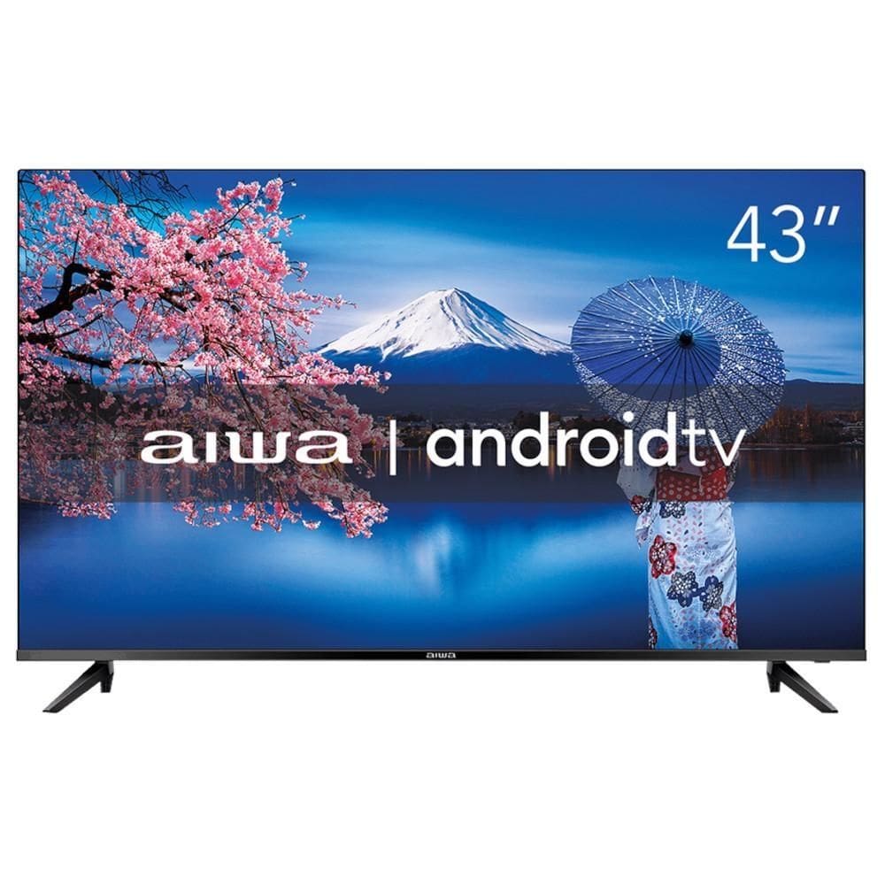 Smart TV Aiwa 43" Android, HD, Comando de voz, Dolby Áudio, HDR10, AWS-TV-43-BL-02-A