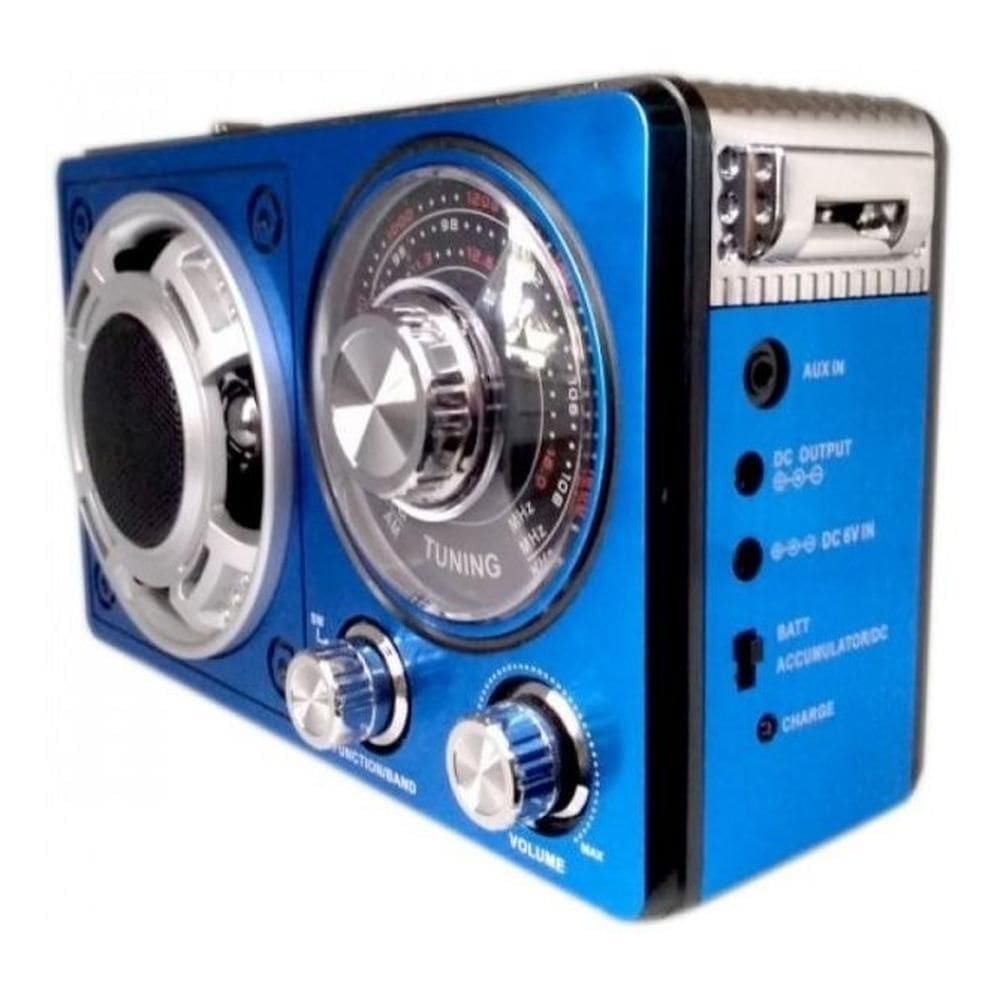 Rádio recarregável am/fm/usb/sd 10w bivolt grasep d-1605