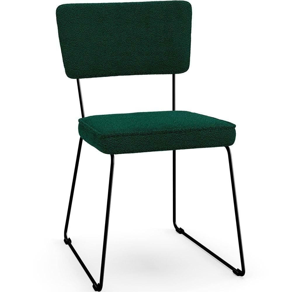 Cadeira De Jantar Base Em Aço Allana L02 Bouclê Verde