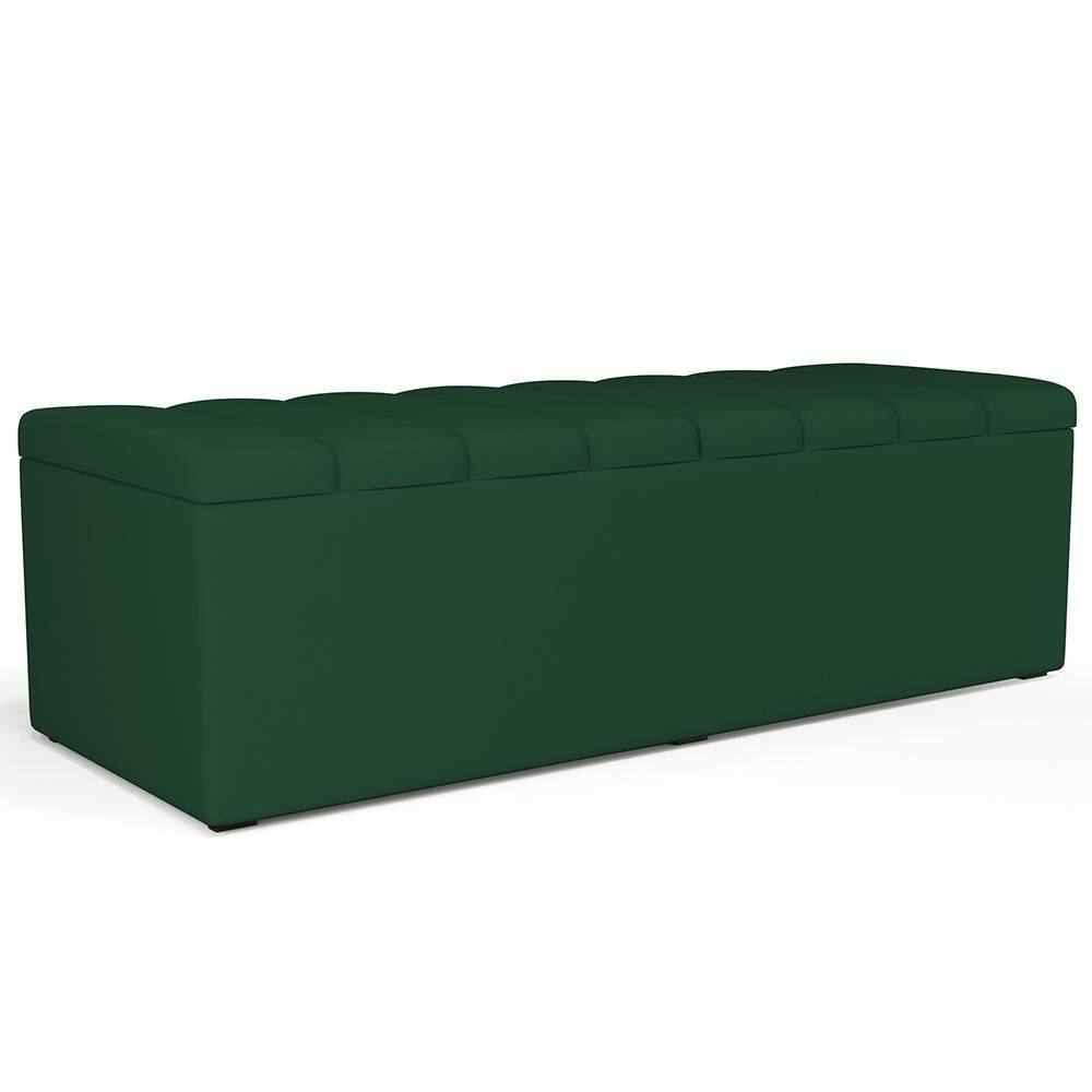 Calçadeira Recamier Baú Casal 140X50 Cm Verde Musgo