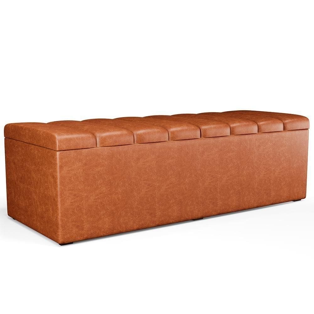 Calçadeira Recamier Baú Casal Queen 160X50 Cm Camel