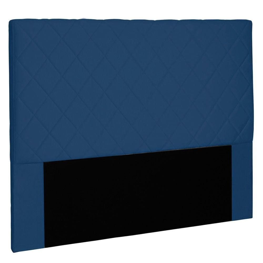 Cabeceira Estofada Box Queen Size 160cm Azul Marinho